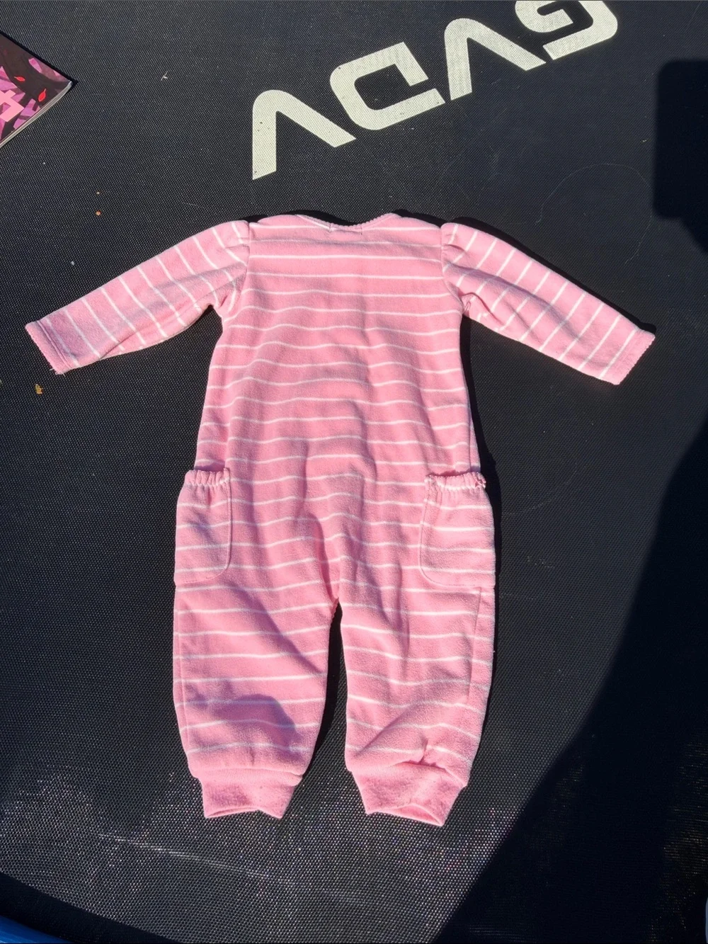 Carter's Pink Striped Long-Sleeve Baby One-Piece Footie with Pockets